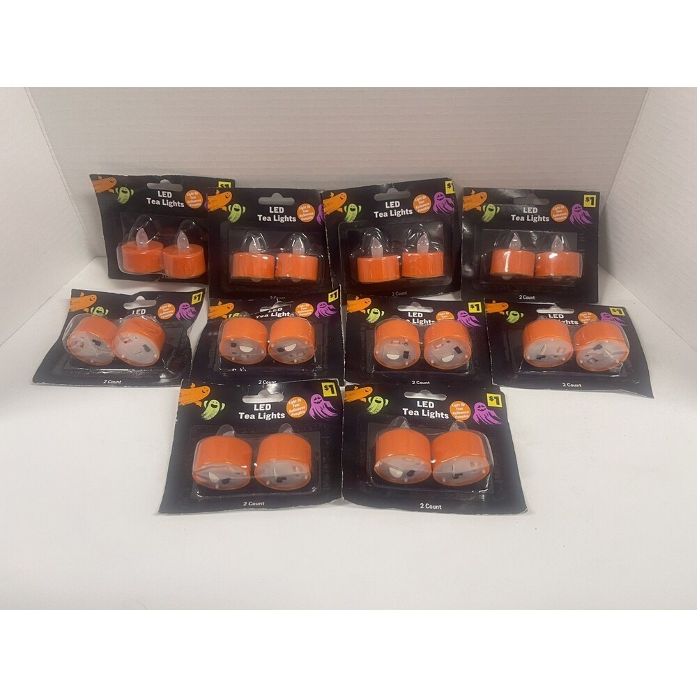 Flickering Flameless Orange Tea lights (pumpkin Lights) 20 Count